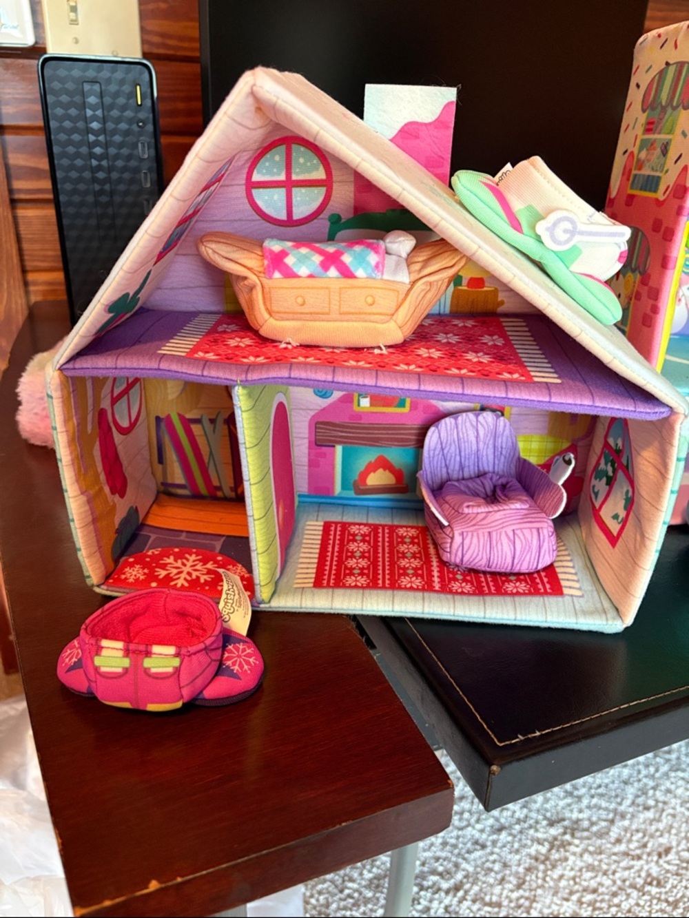 Squishmallows Plush Dollhouse Playset in Pink, Purple & Mint